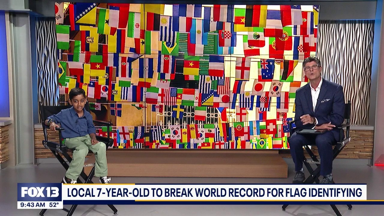 Local 7-year-old to break world record for flag identifying