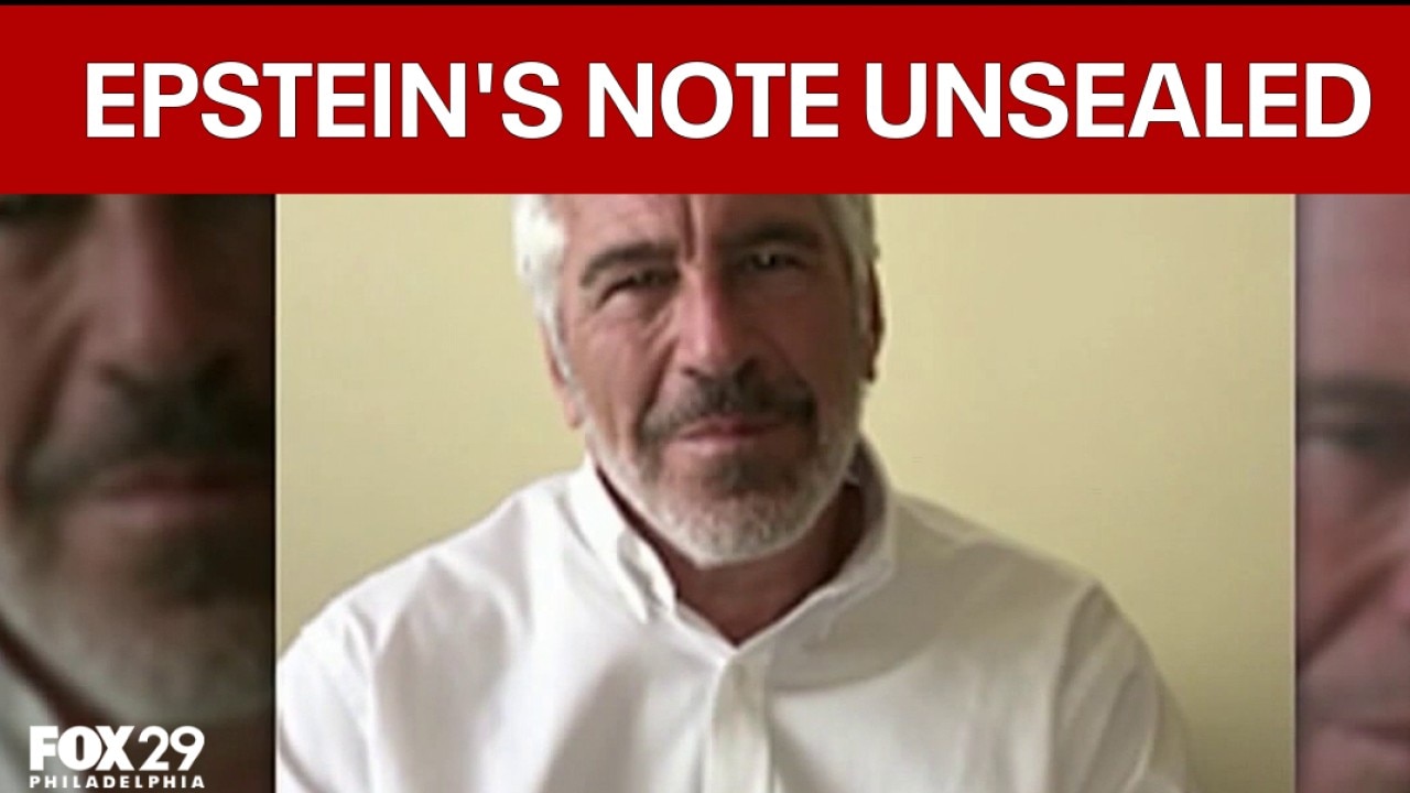 Jeffrey Epstein's purported suicide note unsealed