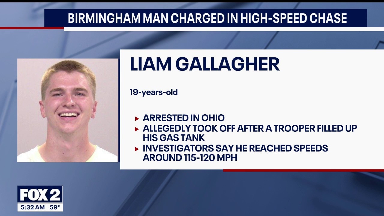 Ohio State Police led on high-speed chase by 19-year-old from Birmingham