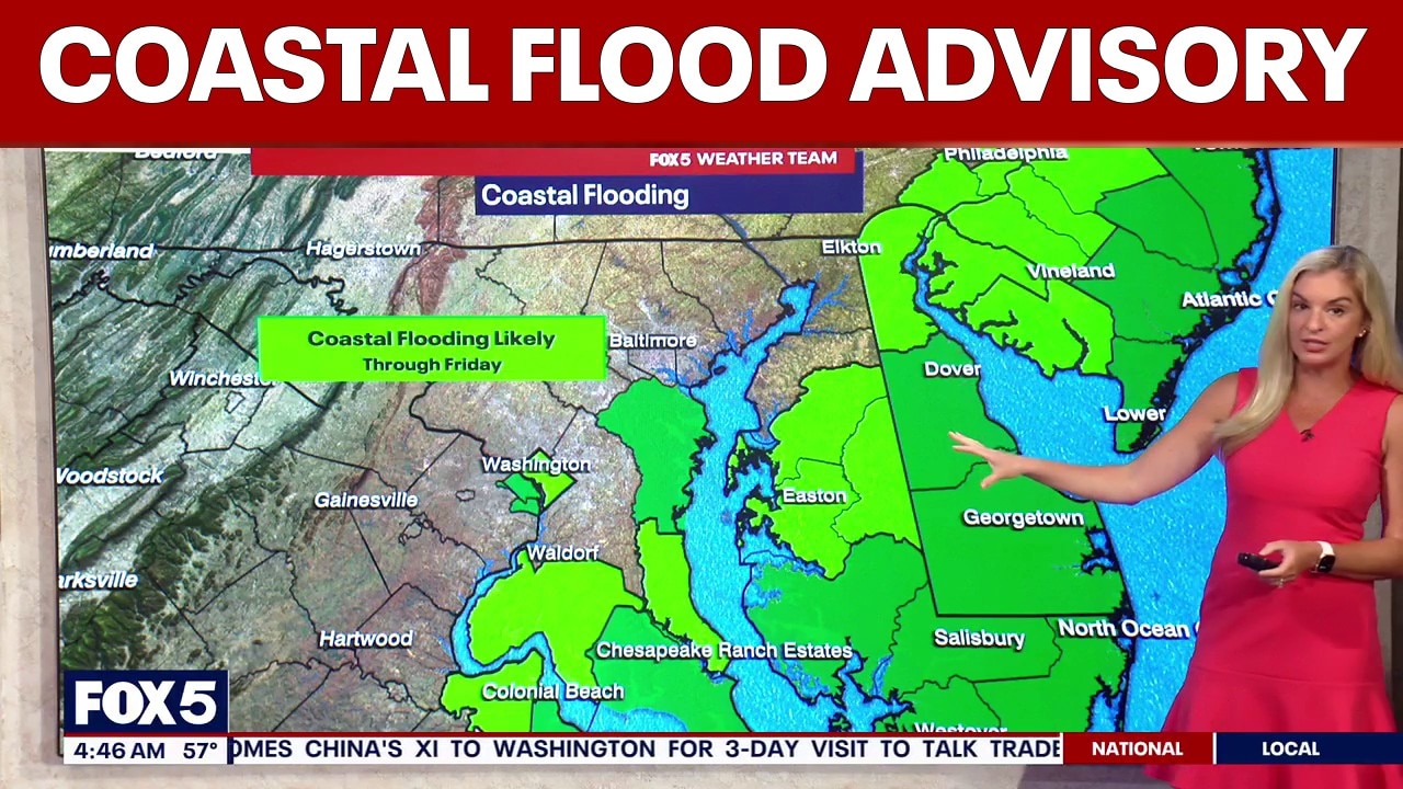 DC weather: Cool, breezy Thursday; Coastal Flood Advisory in effect ahead nor'easter