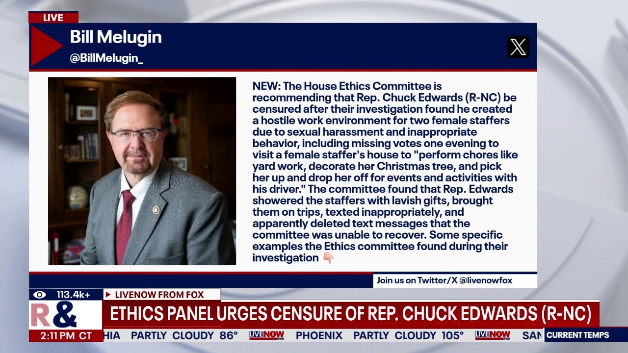 Ethics panel urges censure of Rep. Edwards