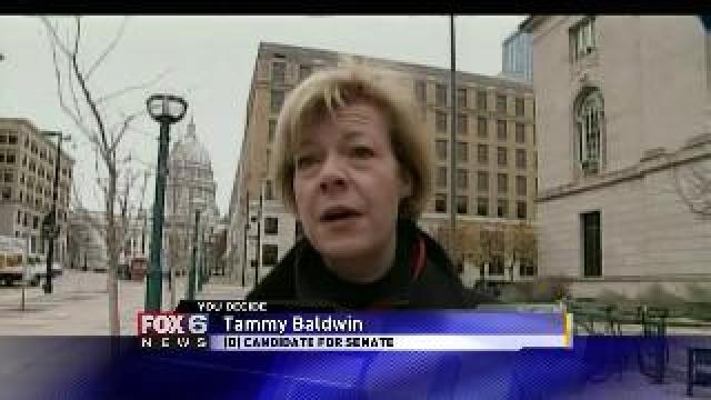 Tammy Baldwin in Madison on Election Day