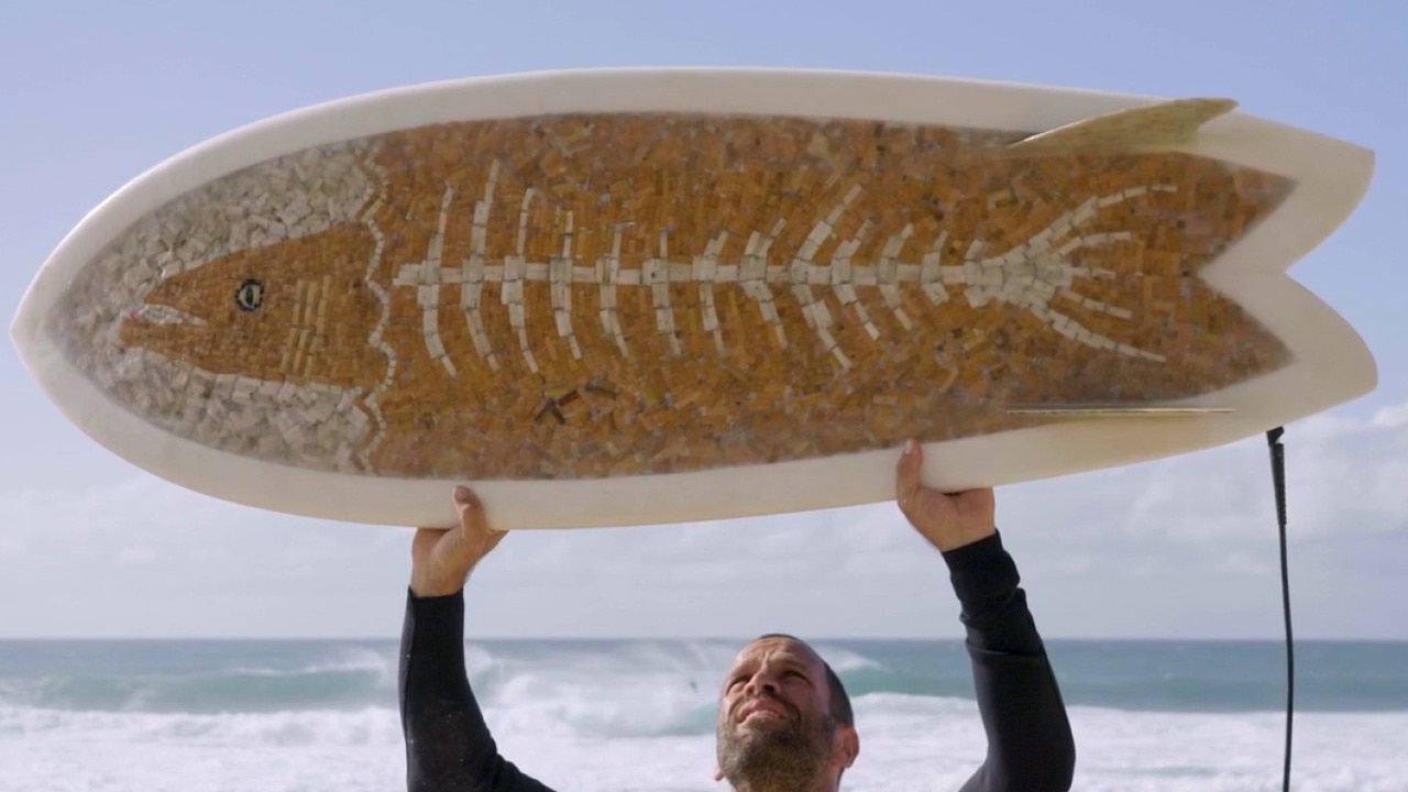 Surfer designs surfboard out of cigarette butts