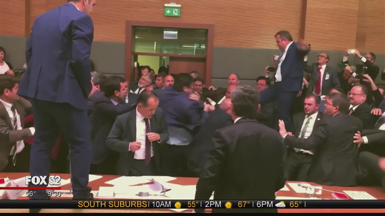 Fight breaks out in Turkey parliament