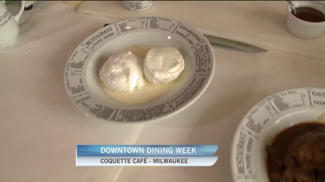 Kramp checks out the dessert at Coquette cafe