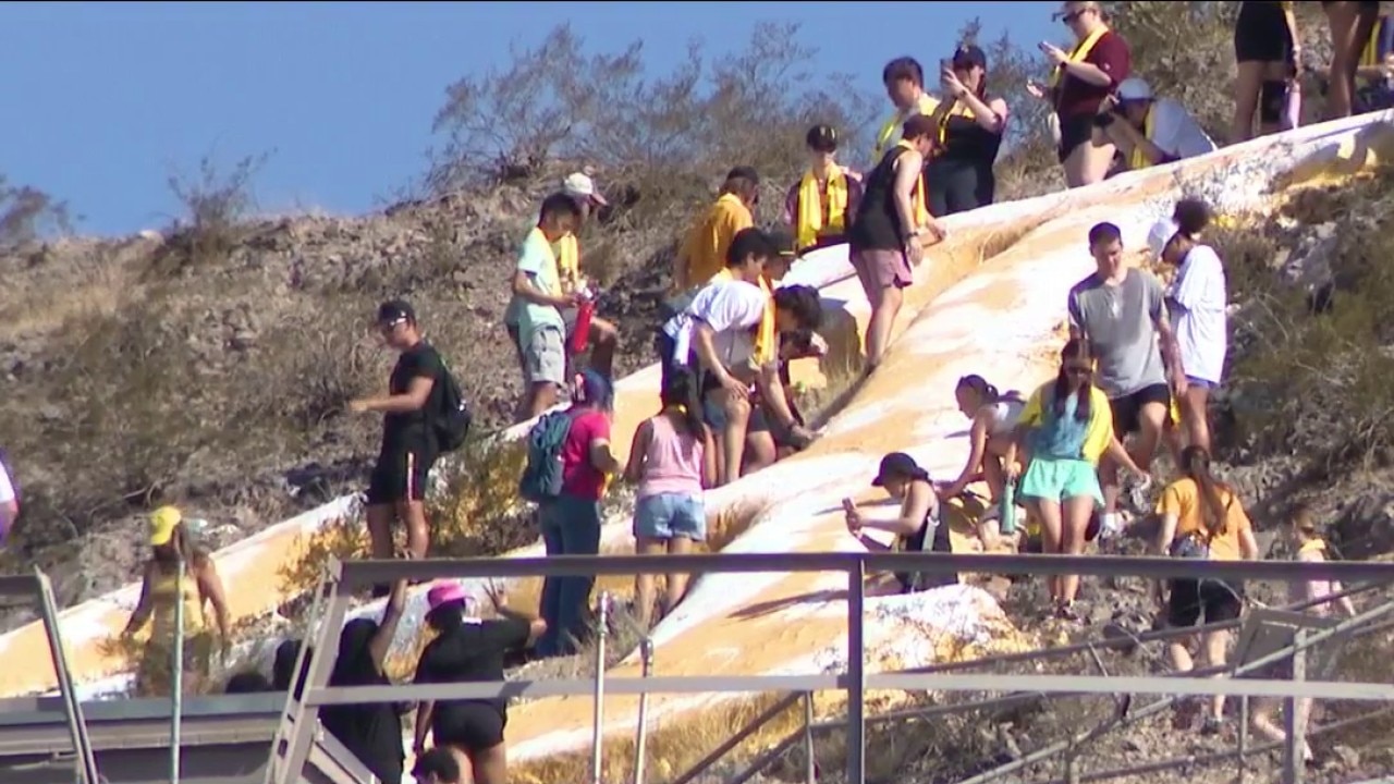ASU freshmen, alumni paint 'A' Mountain
