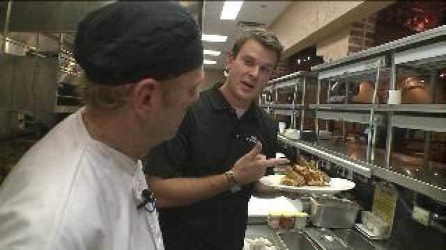 Chip tours the kitchen, tests out food