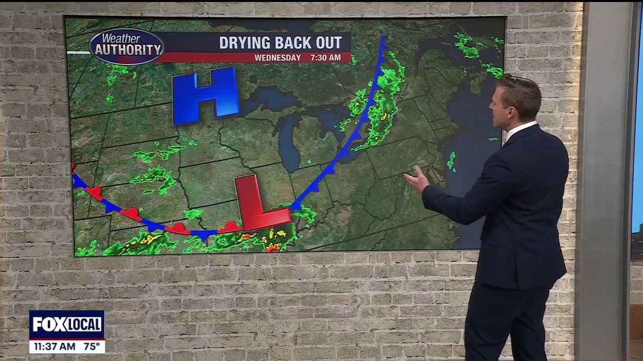 Mostly dry Wednesday with lower humidity