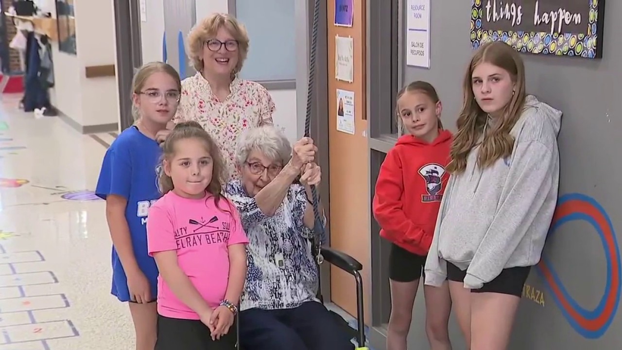 Former teacher rings bell for 92nd birthday