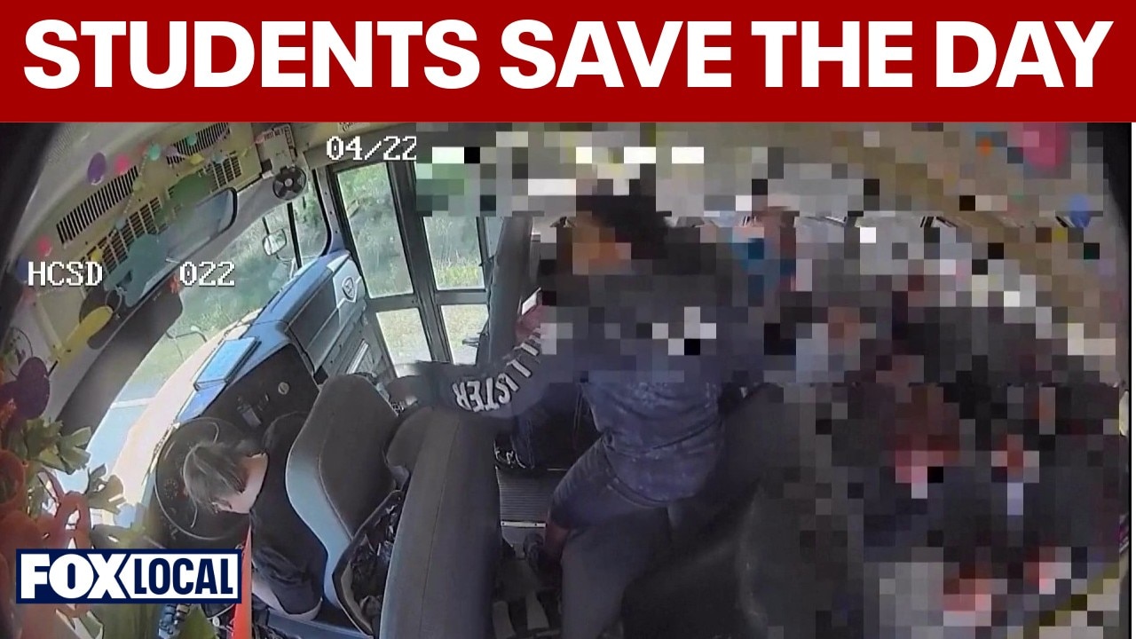 Students stop school bus after driver suffers medical emergency