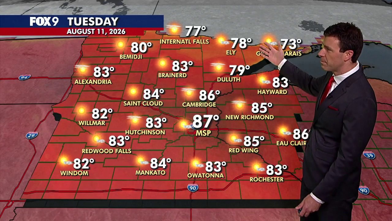 MN weather: Morning storms then hazy sun Tuesday