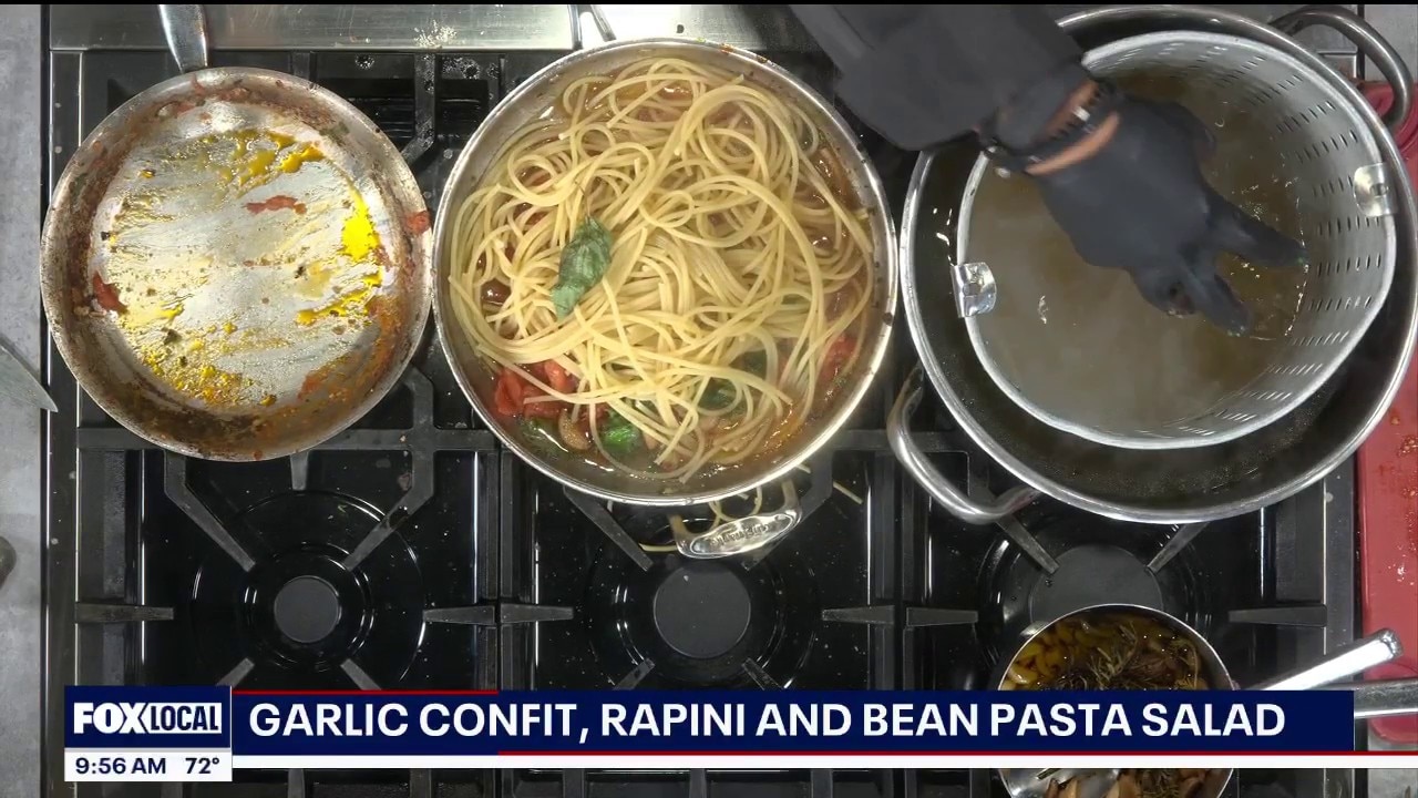 Garlic Confit, Rapini and Bean Pasta Salad