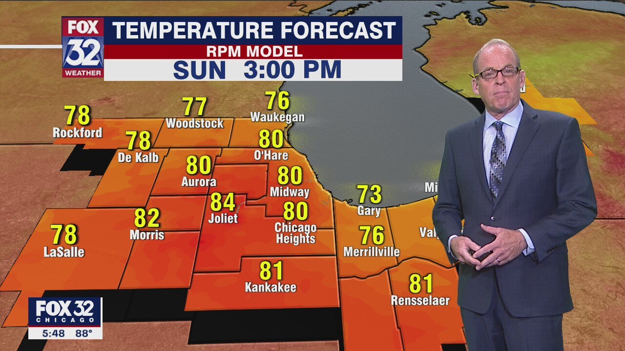 6 p.m. forecast for Chicagoland on August 20