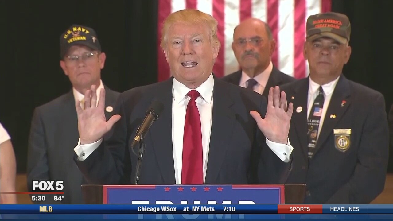 Trump details fundraising for vets