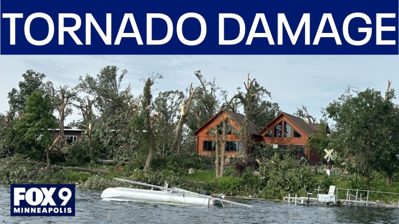Floyd Lake shoreline littered with tornado damage