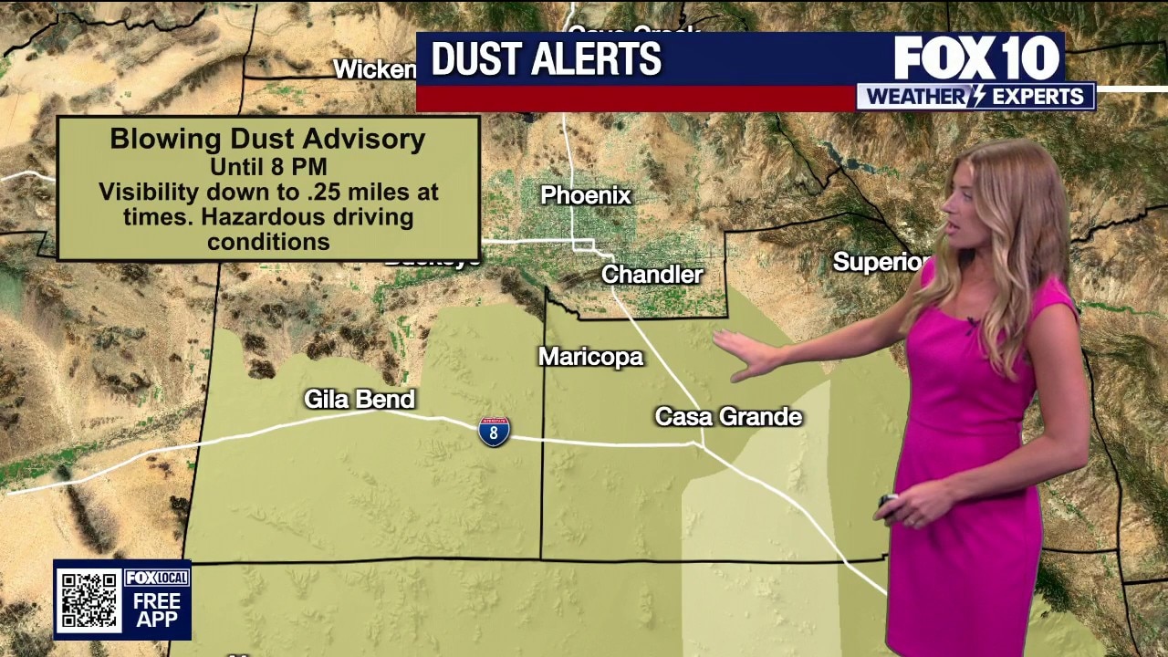 Severe thunderstorm watch issued as monsoon moisture brings dust, up to 75 mph winds