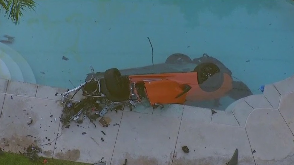 1 killed, 2 injured after car plunges into backyard pool in Chino