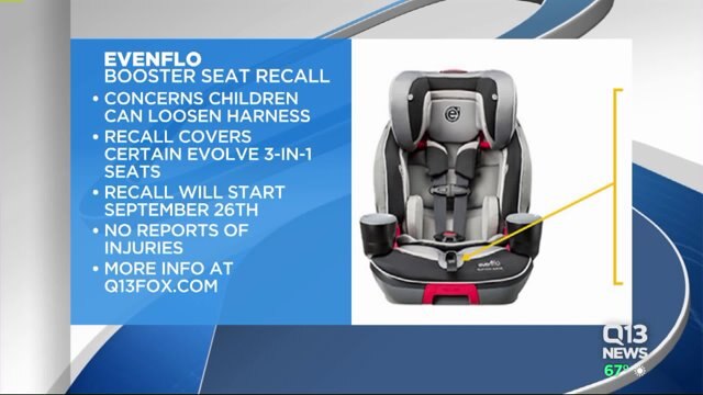 Evenflo recalls 30,000 booster seats