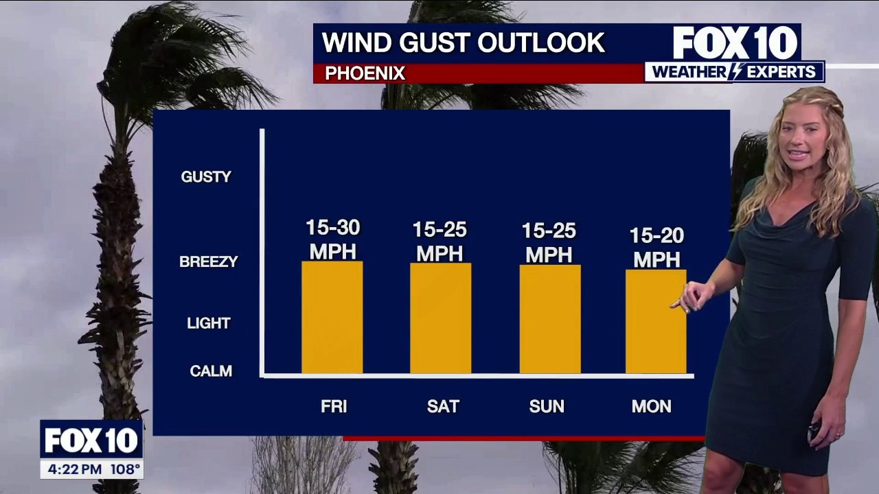 Windy and warm weather in the Phoenix area