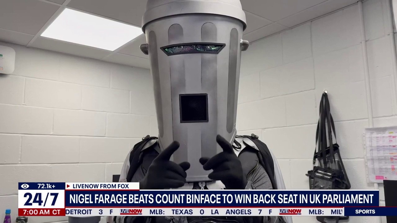 Binface loses race for UK Parliament, Farage wins 