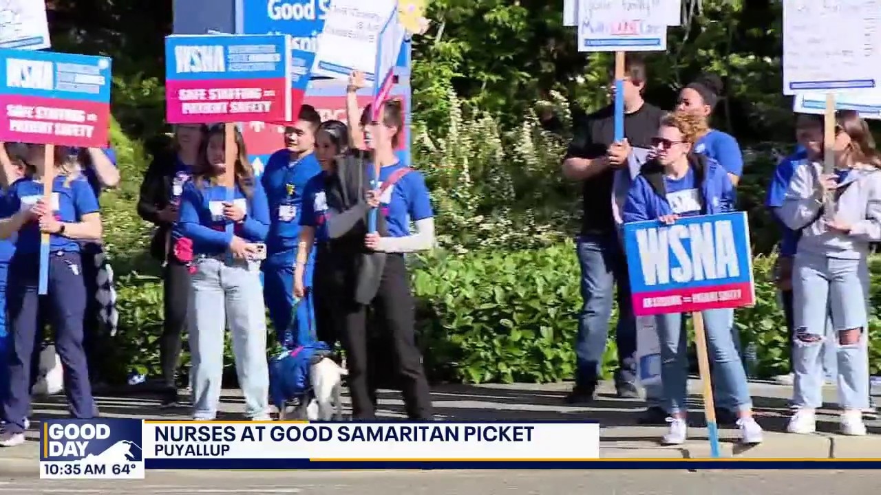 Nurses at Good Samaritan picket in Puyallup, WA