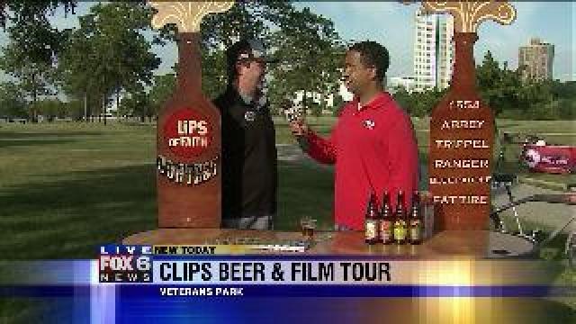 Justin learns about activities at Clips Beer & Film Tour