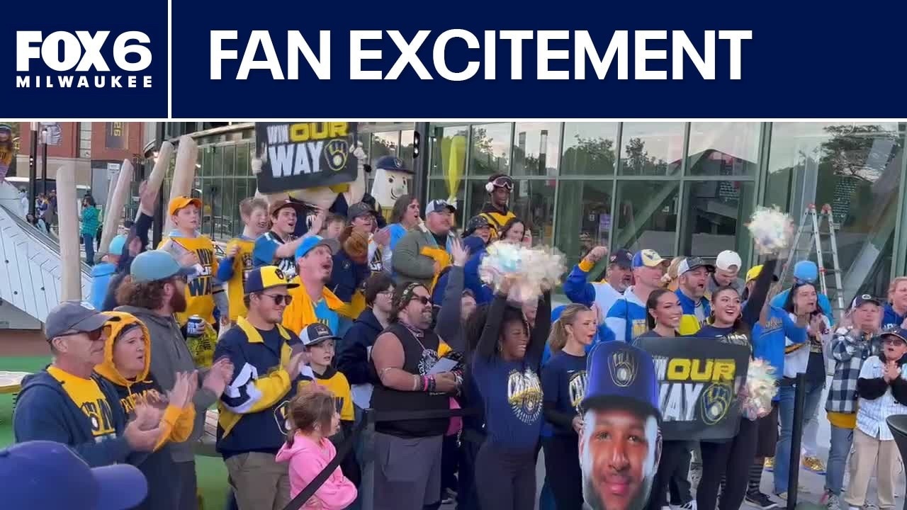 Fans cheer on the Brewers as they clinch a first round bye