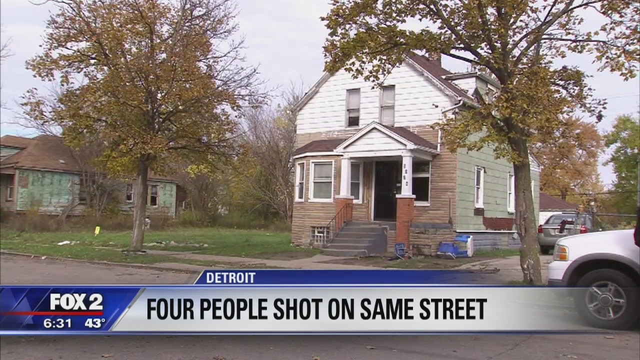 Four people shot on the same street on Detroit's east side