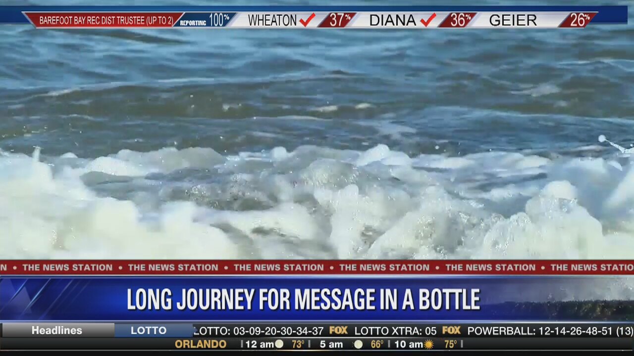 Long journey for message in a bottle