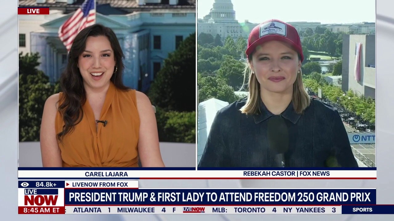 Trump & First Lady attend Freedom 250 Grand Prix 