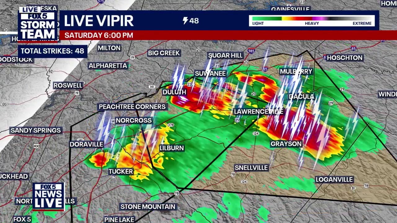 Severe thunderstorm spotted over metro Atlanta counties