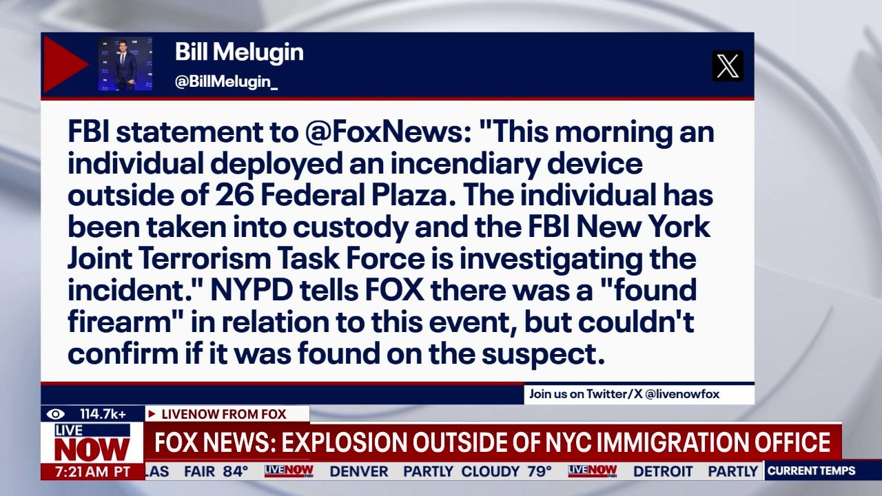 Explosion outside of NYC immigration office