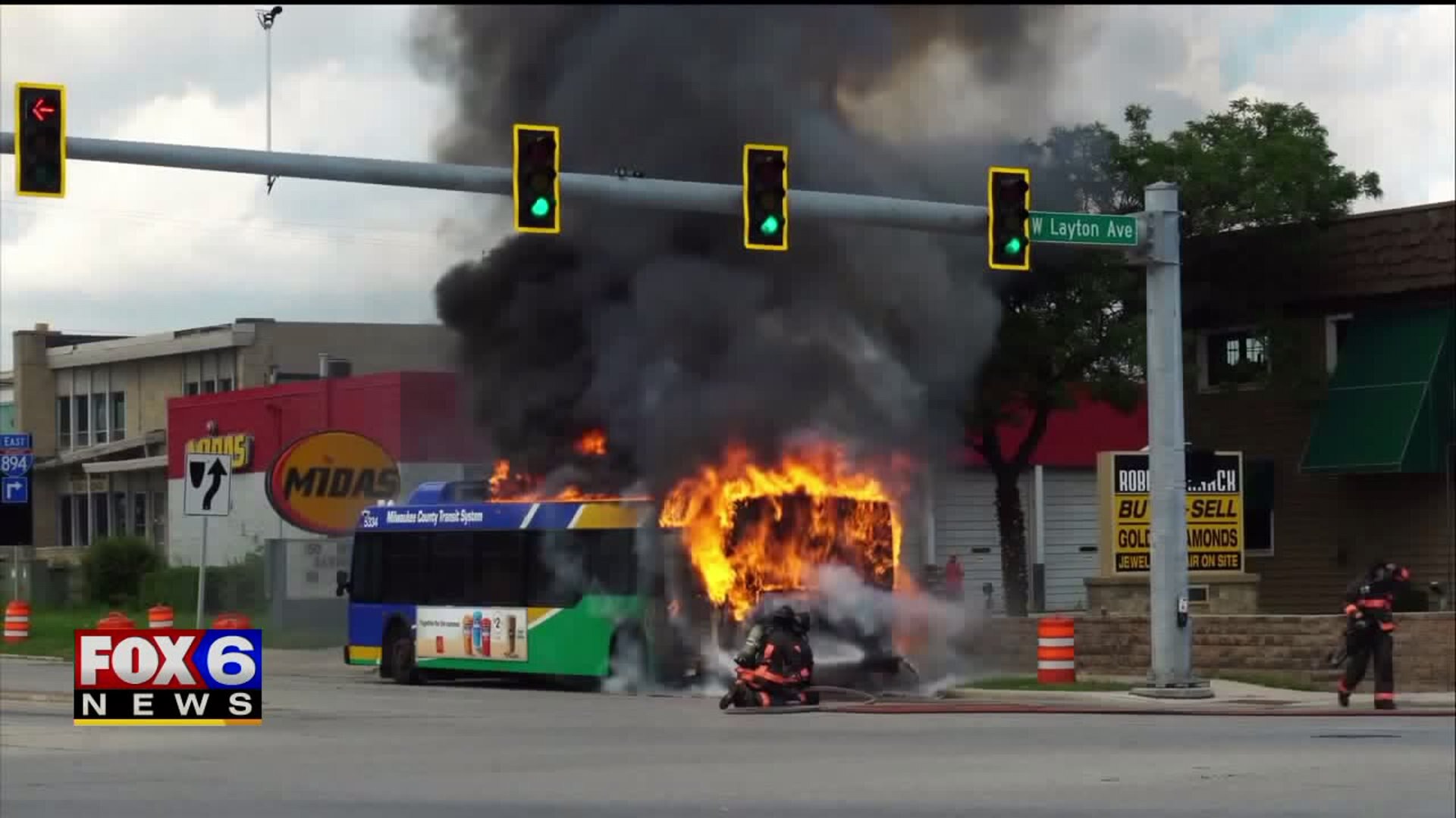 Bus fire in Greenfield
