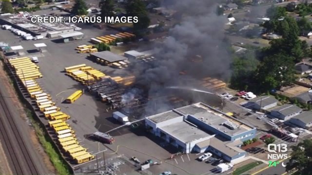 28 school buses damaged in huge fire in Puyallup