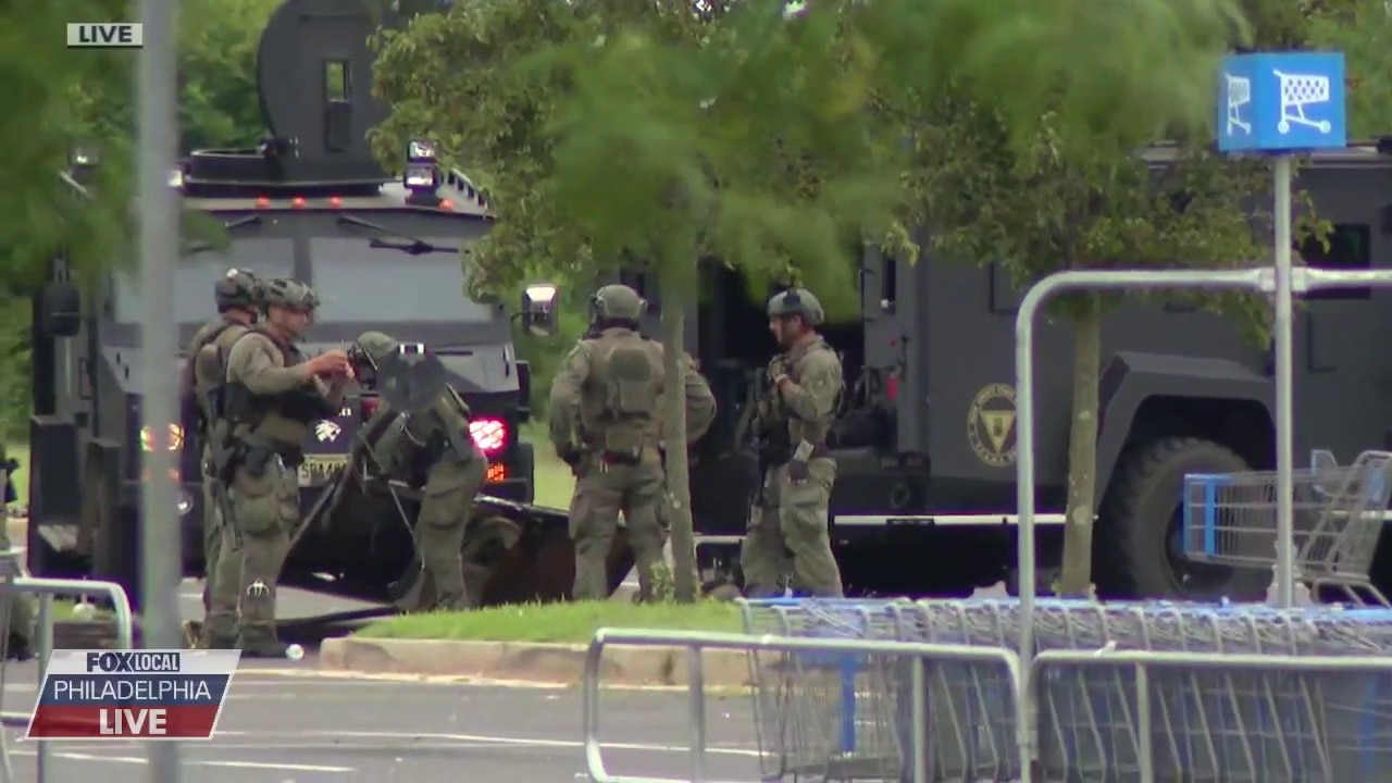 Barricaded individual inside a motorhome in New Jersey Walmart parking lot.