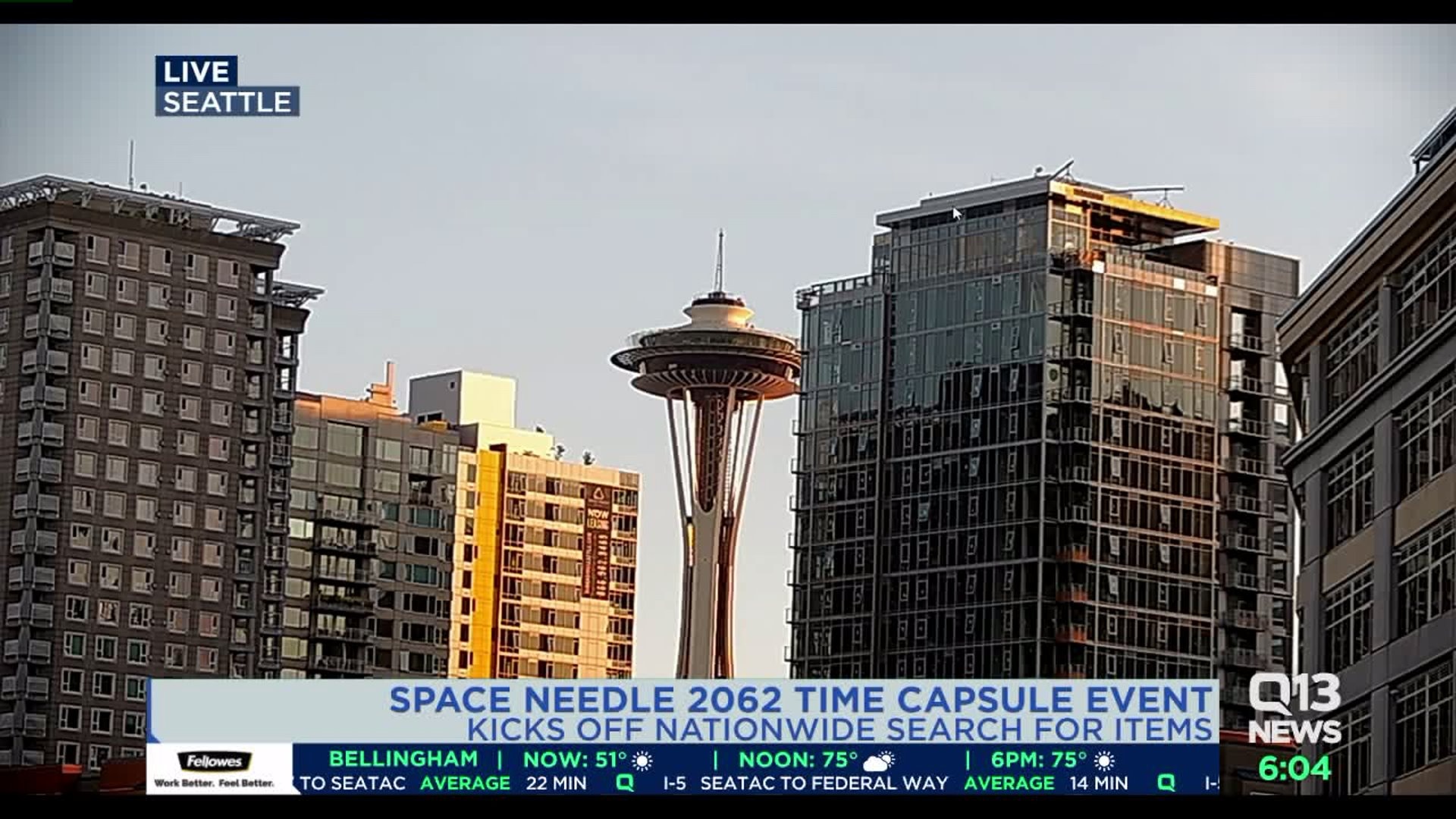 Space Needle collecting items for time capsule