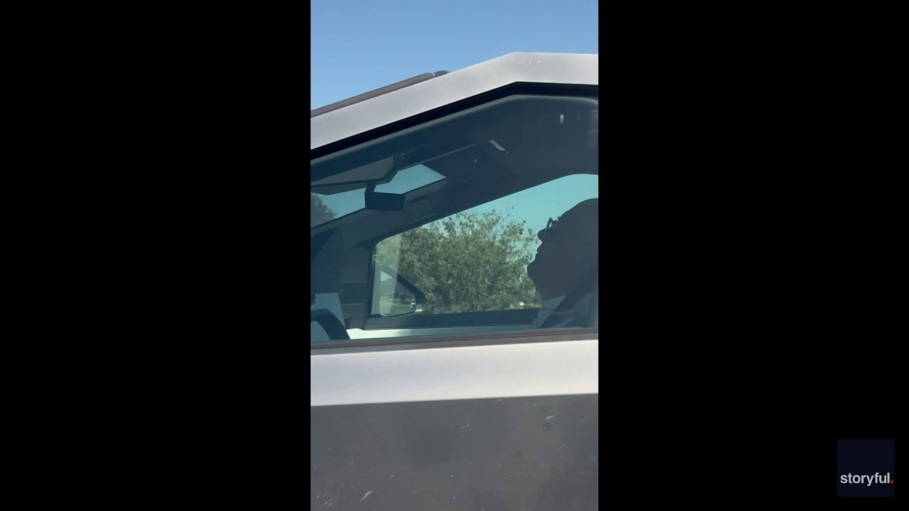 Is this Cybertruck driver asleep at the wheel? See the video