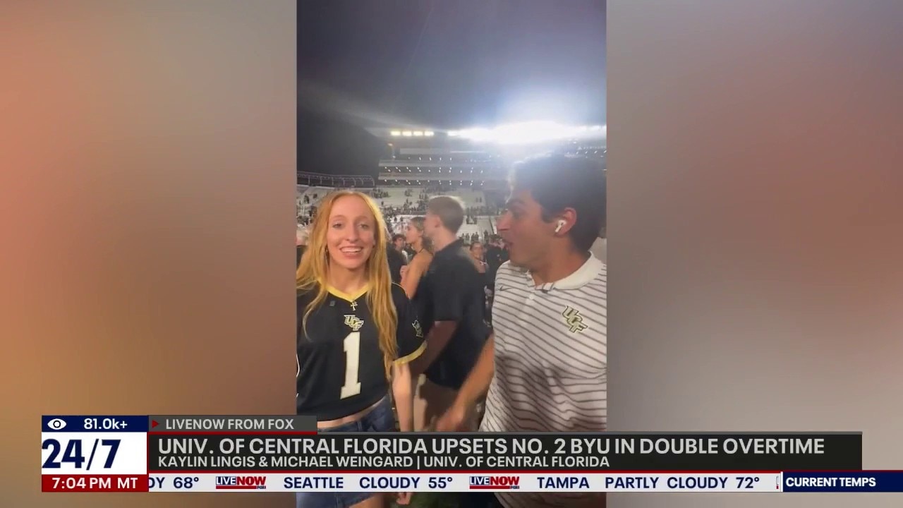 UCF upsets NO. 2 BYU in double overtime