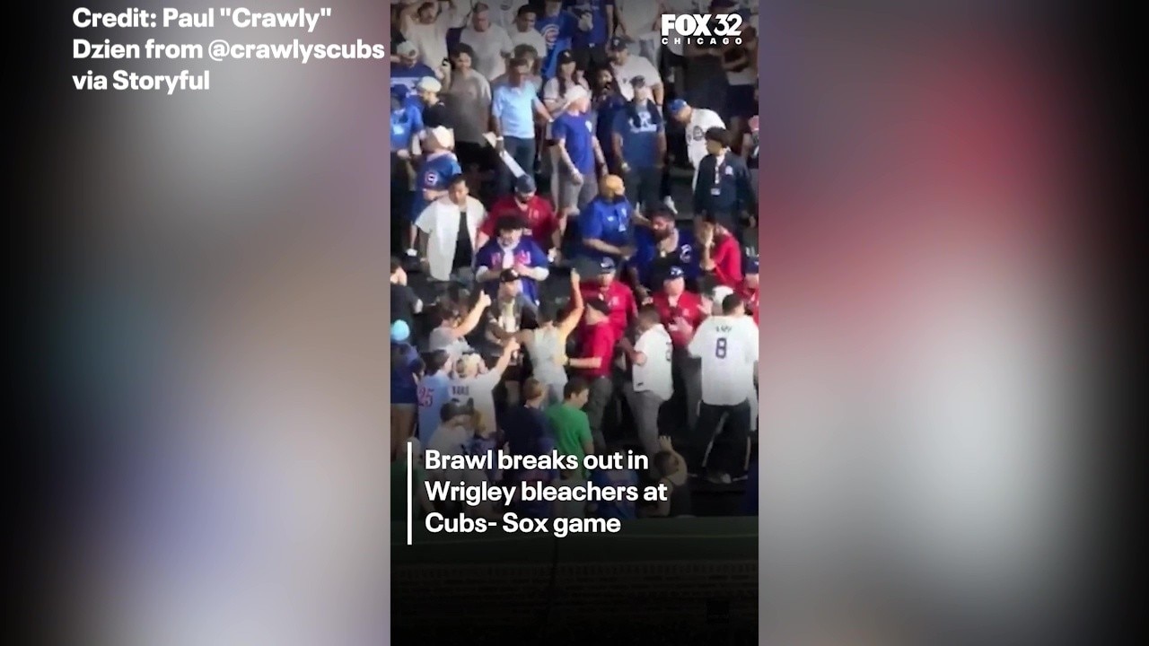 Wild brawl breaks out between Cubs and White Sox fans at Wrigley