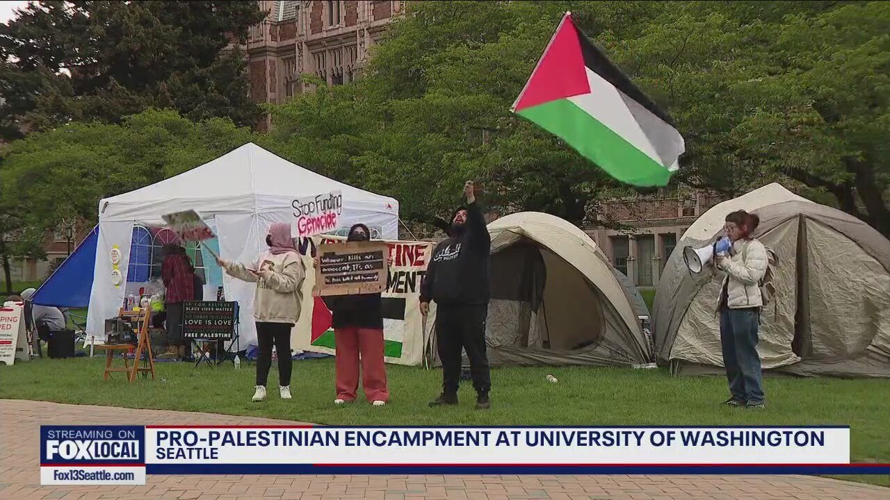 Students set up pro-Palestine encampment at UW