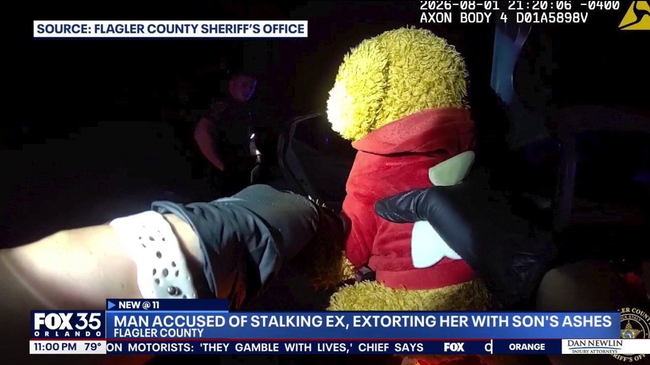 Man accused of stalking woman, stealing bear with son's ashes