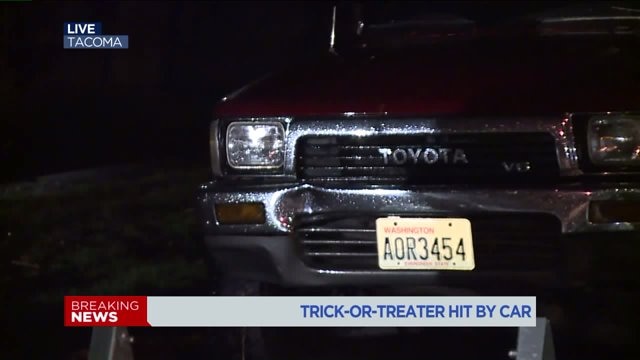 Trick-or-treater hit by SUV in Tacoma