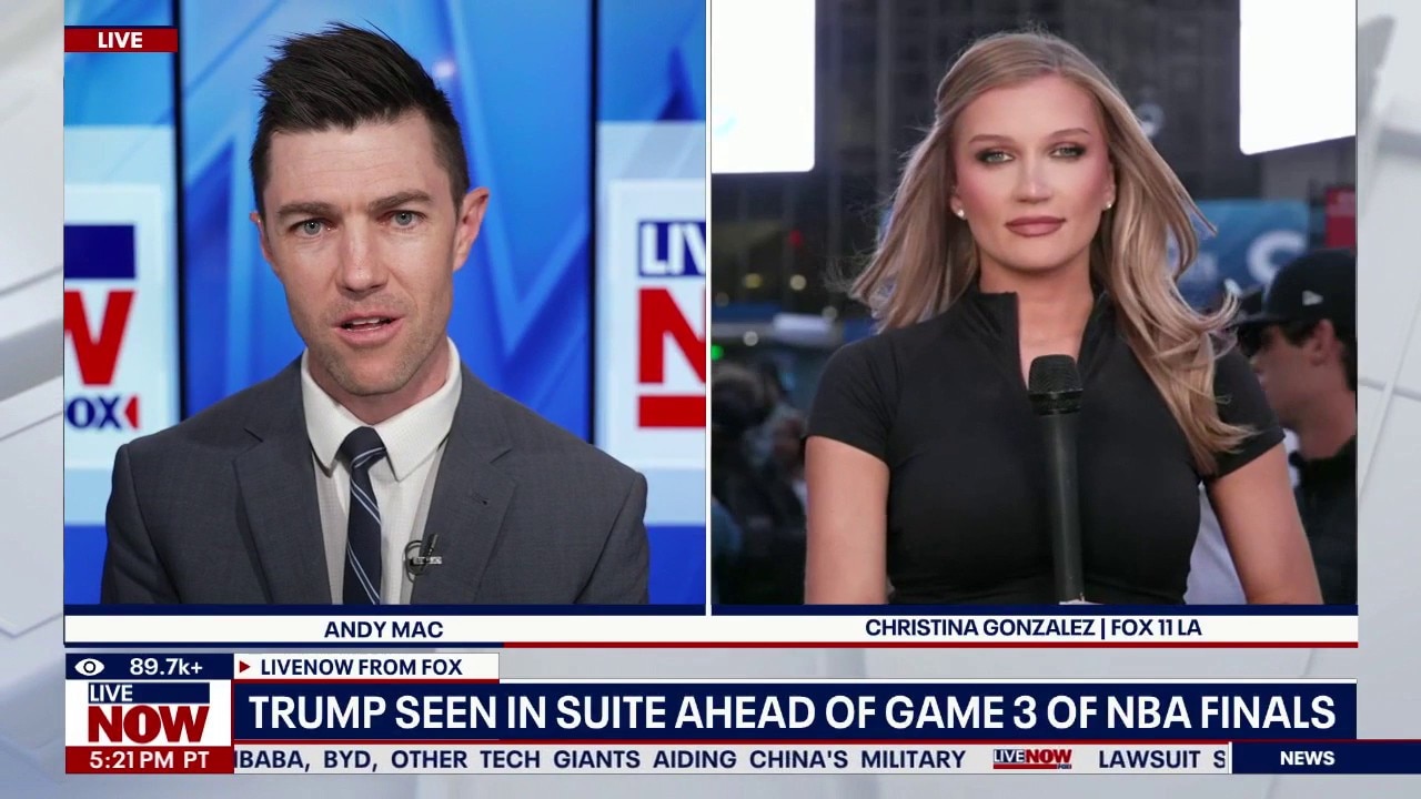 Trump attends Game 3 of the NBA Finals in New York 