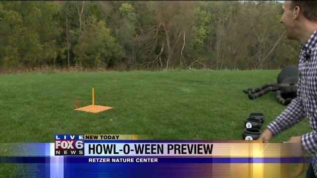 Carl checks out all the fun games at the Retzer Nature Center