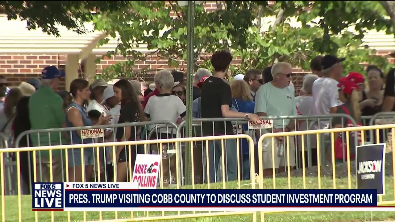 Crowds ready for Trump event at Wheeler High School