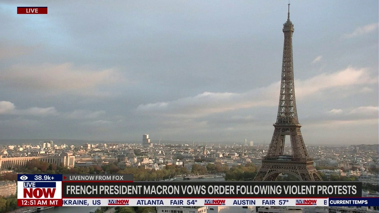 France's president vows to restore order amid protests