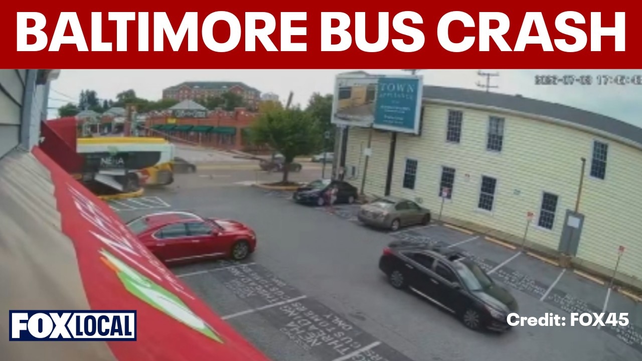Watch: Video captures aftermath of Pikesville MTA bus crash that injured 30+