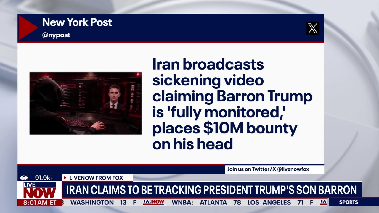 Iran issues bounty for pres. Trump's son Barron