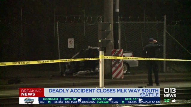 Deadly crash that split car in half shuts down major street in south Seattle