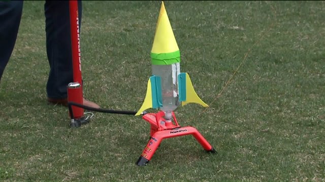 Making a bottle rocket with recycled materials